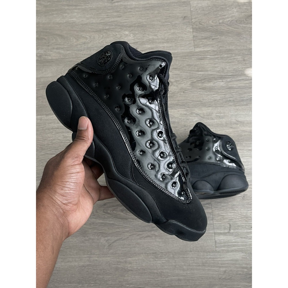 Size 12- Air Jordan 13 Retro Cap And Gown Black Patent 414571-012